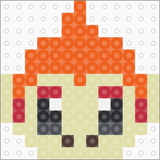 Kawada Perler Chimchar - yellow,orange,pokemon,pkmn,small