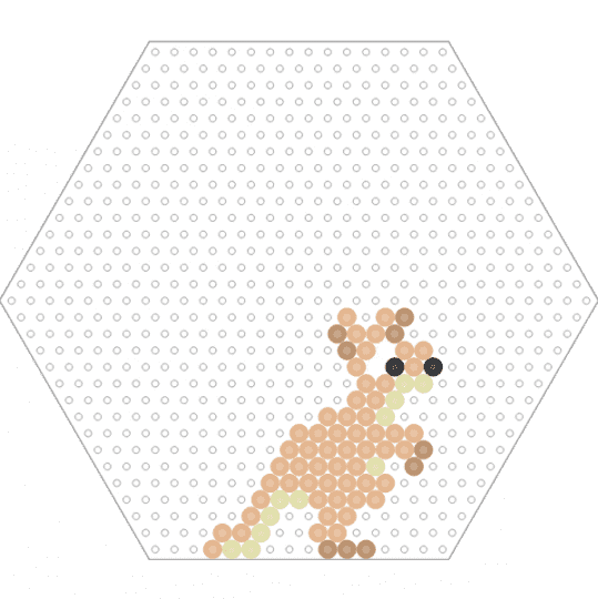 Kangaroo (Hexagon Board) - animal, beige, brown, fuse beads, nature, perler, tan