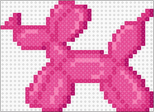 Pink Balloon Dog - clowncore, colorful, cute, fuse beads, hot pink, perler, pink