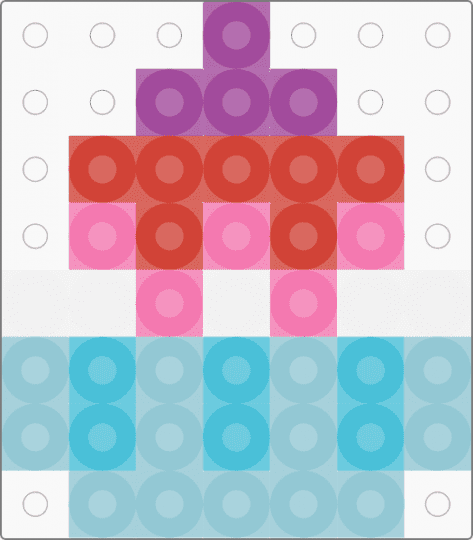 Kawada Perler Small Cupcake - light blue,tiny,mini,food,dessert,sweets,cake
