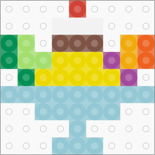 Kawada Perler Tiny Flan - yellow,green,light blue,food,japanese,cotdfoodfestival,small,mini,dessert
