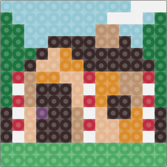 Kawada Perler House Square - beige, brown, coaster, green, light blue, small