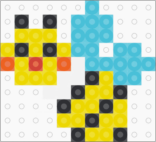 Kawada Perler Mini Bee - yellow,light blue,small,tiny,bug,insect,animal,orange