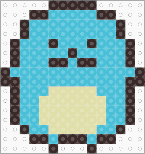 Kawada Perler Tokage - blue, character, fuse bead, kawaii, light blue, pastel, san x, small, sumikko gurashi