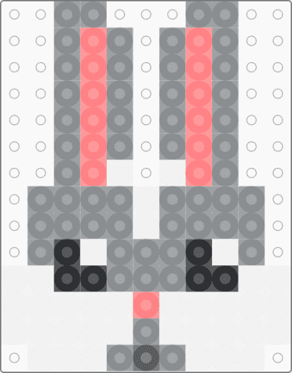 Perler Rabbit Head - animal, bunny, cute, fuse beads, gray, nature, small