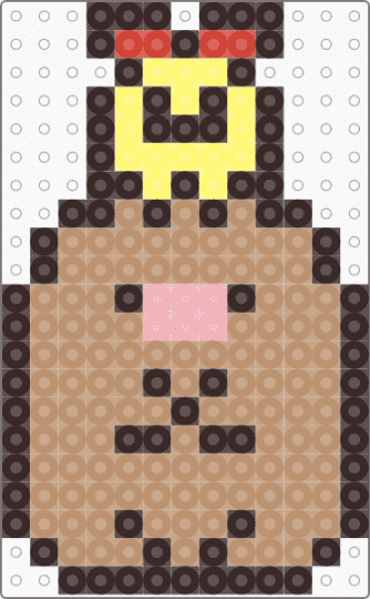 Kawada Perler Tonkatsu & Ebifurai no Shippo - beige, brown, character, fuse bead, kawaii, pastel, san x, small, sumikko gurashi