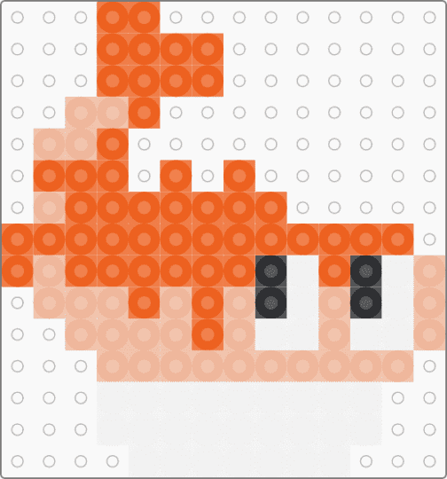 Kawada Perler Tatsugiri Curly - beige,orange,pokemon,pkmn,small
