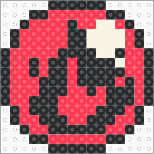 Small Fire Energy Symbol (Pokemon TCG GB) - easy, fire type, flame, fuse beads, gaming, perler, red, retro