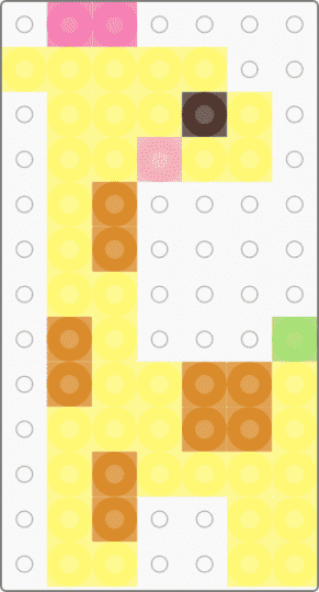 Pastel Giraffe - animal, cute, easy, fuse beads, nature, orange, perler, small, yellow