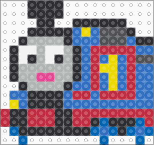 Kawada Perler Thomas (Thomas & Friends) - blue,red,beige,small,train,tank engine