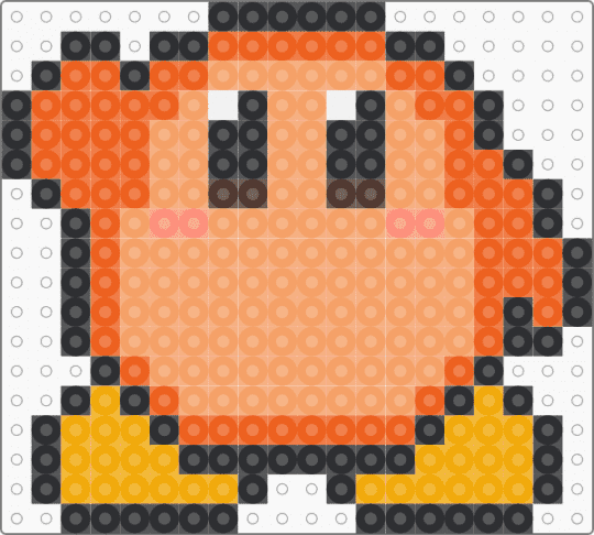 Kawada Perler Waddle Dee Waving - orange,nintendo,cute,kawaii,kirby,small