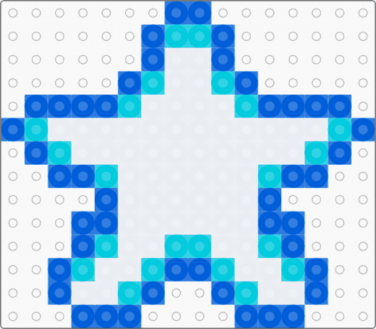 Small Rounded Star - blue, cute, easy, light blue, small, white