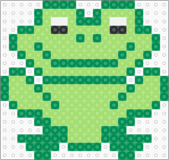 Sitting Frog - animal, cute, fuse beads, green, nature, perler