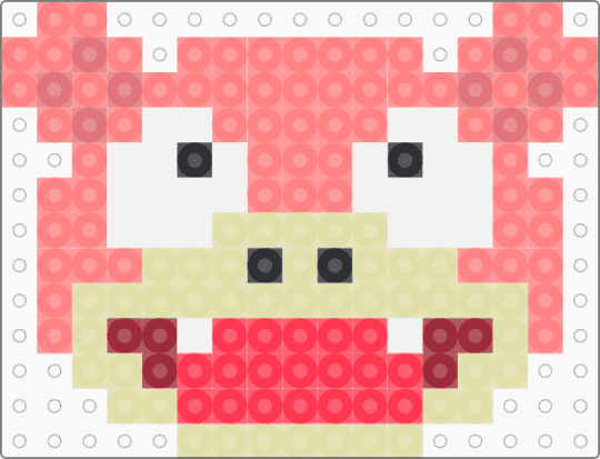 Kawada Perler Slowpoke - red,yellow,pokemon,pkmn,small