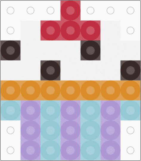Kawada Perler Tiny Cupcake - cake, dessert, easy, light blue, orange, pink, small, snack, sweets