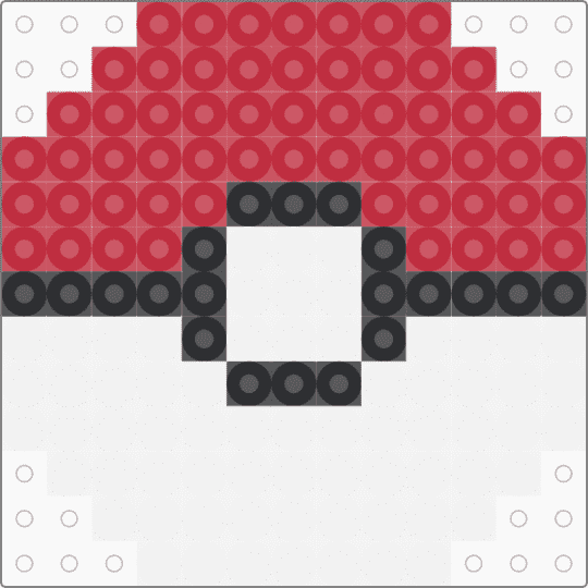 Kawada Perler Poke Ball - white,red,pokemon,pkmn,small