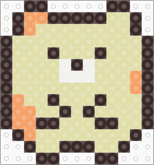 Kawada Perler Neko Chibi (Sumikko Gurashi) - brown, cat, character, cotdkawaii, cute, fuse beads, kitty, small, sumikko gurashi, yellow