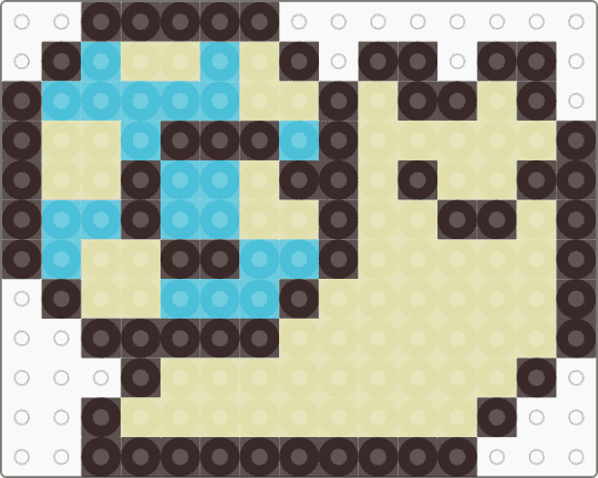 Kawada Perler Nisetsumuri - brown, character, fuse bead, kawaii, pastel, san x, small, snail, sumikko gurashi, yellow