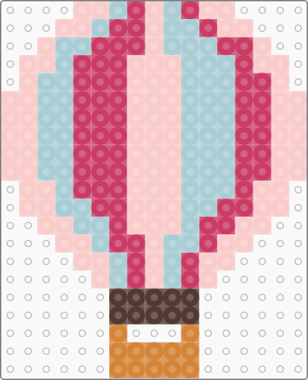 Kawada Perler Hot Air Balloon - beige,light blue,pink,red,blue