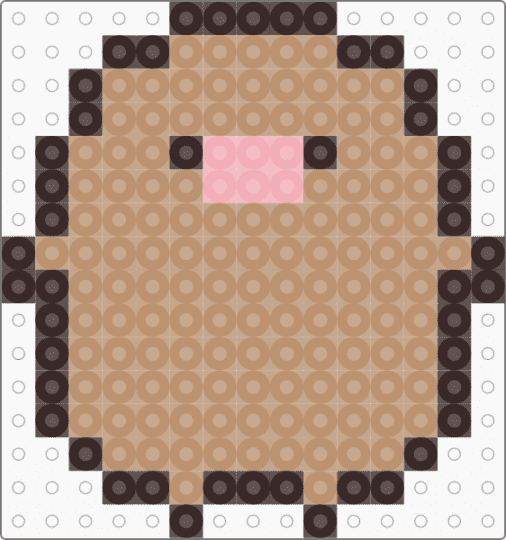 Kawada Perler Tonkatsu (Sumikko Gurashi) - beige, brown, character, cute, fuse bead, kawaii, pastel, san x, small