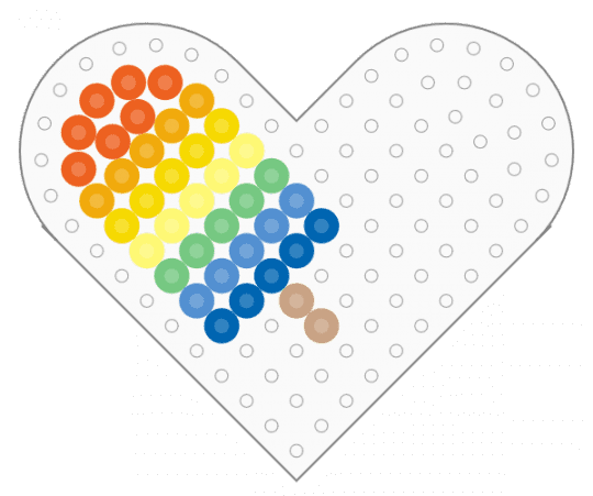 Kawada Perler Popsicle (Heart Pegboard) - dessert, food, ice cream, ice lolly, ice pop, orange, small, sweets, tiny, yellow