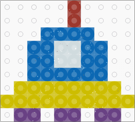 Kawada Perler Glitter UFO - blue,yellow,space,alien,small