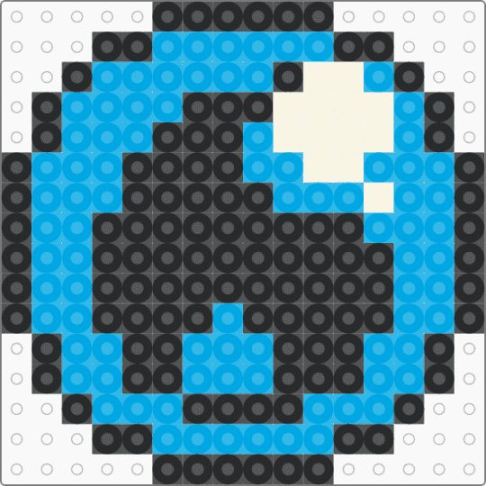 Small Water Energy Symbol (Pokemon TCG GB) - blue, easy, fuse beads, gaming, light blue, perler, pokemon, retro, water type