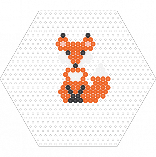 Sitting Fox (Hexagon Board) - animal, fuse beads, nature, orange, perler