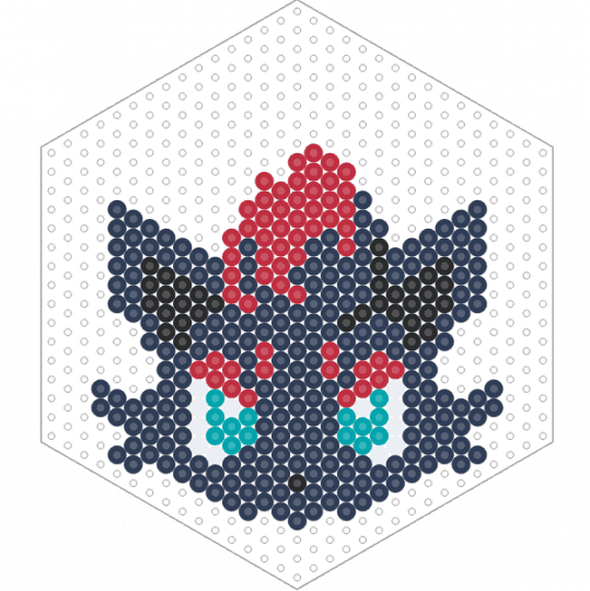 Zorua Head (Hexagon Board) - character, cute, fox, fuse bead, nintendo, perler, pokemon, purple, video game