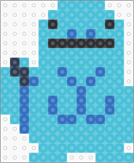 Kawada Perler Quagsire - light blue,pokemon,pkmn,small
