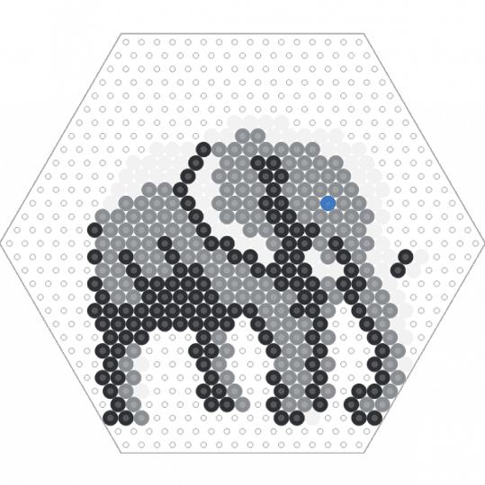 Elephant (Hexagon Pegboard) - animal, fuse beads, gray, grey, nature, perler, safari
