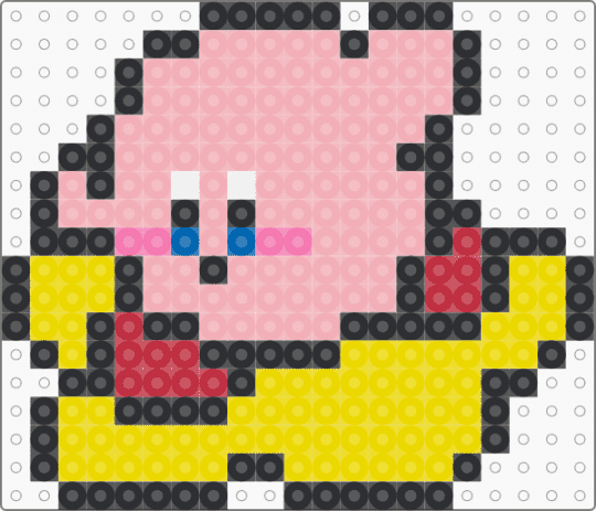 Kawada Perler Kirby Riding Warp Star - beige,yellow,pink,cute,kawaii,nintendo,small