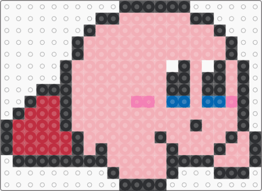 Kawada Perler Kirby Laying - beige,pink,cute,kawaii,nintendo,small