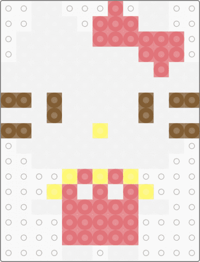 Kawada Perler Hello Kitty - white,red,sanrio,small