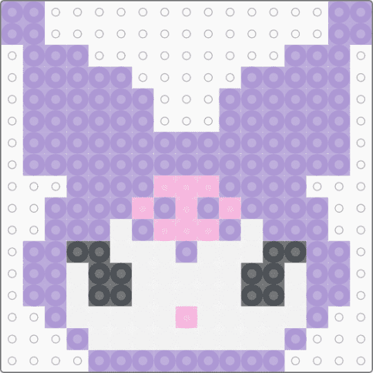 Kawada Perler Kuromi Purple Head - pink,small,cute,kawaii,sanrio,pastel,my melody
