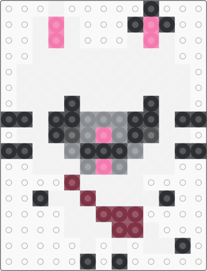 Kawada Perler Pandy Paws (Gabby's Dollhouse) - white,gray,small,cat