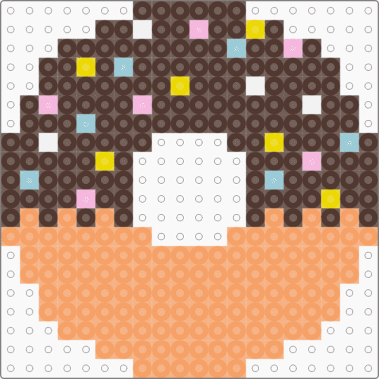 Kawada Perler Chocolate Donut - brown,orange,food,dessert,sweets