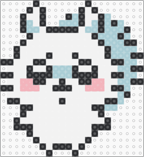 Kawada Perler Momonga - white,light blue,small,chiikawa,cute,kawaii,blue