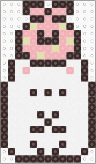 Kawada Perler Shirokuma & Furoshiki Stack - brown, character, fuse bead, kawaii, pastel, san x, small, sumikko gurashi, white