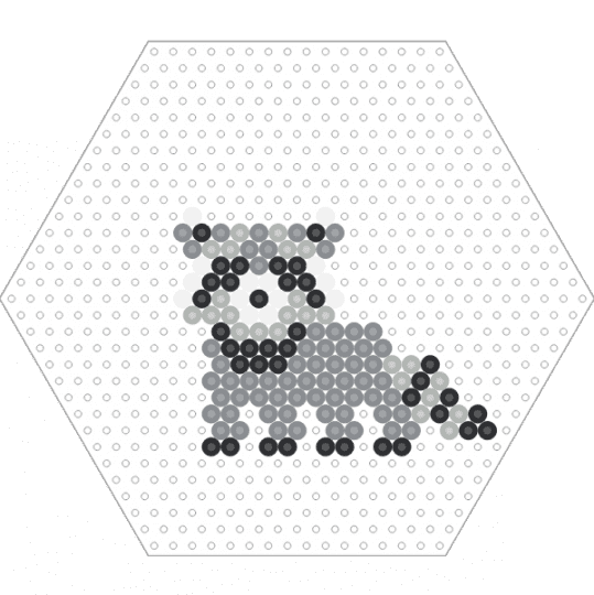 Raccoon (Hexagon Board) - animal, beige, fuse beads, gray, grey, nature, perler