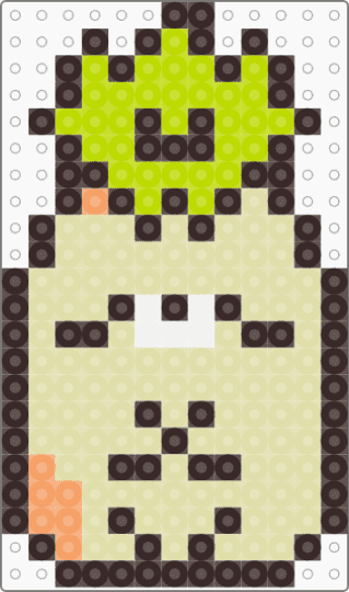 Kawada Perler Neko & Zasso Stack - brown, cat, character, fuse bead, kawaii, pastel, san x, small, sumikko gurashi, yellow