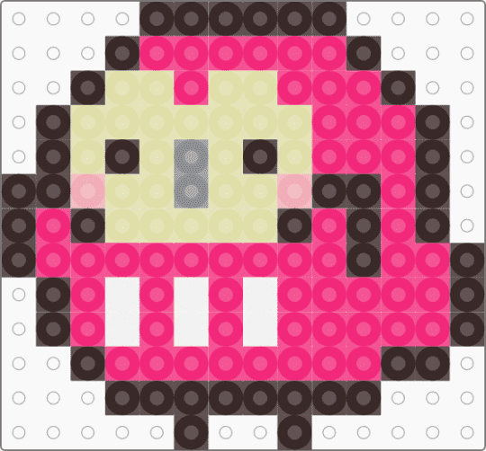 Kawada Perler Fukuro - brown, character, fuse bead, kawaii, owl, pink, san x, small, sumikko gurashi, yellow