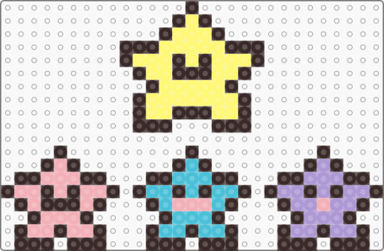 Kawada Perler Hoshi (Hitode) & Hoshisan Kyodai - brown, character, fuse bead, kawaii, pastel, san x, small, star, sumikko gurashi