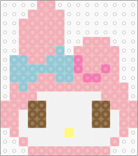 Kawada Perler My Melody Head - beige,small,cute,kawaii,sanrio,pastel,pink