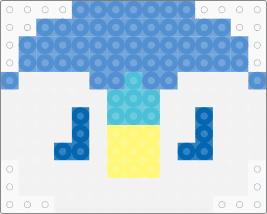 Kawada Perler Piplup PokePeace - white,light blue,pokemon,pkmn,small