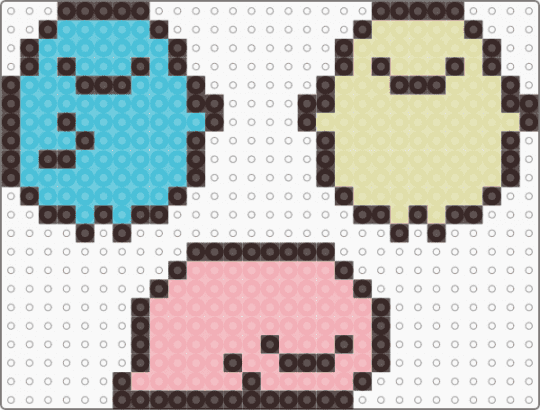 Kawada Perler Tapioca (Sumikko Gurashi) - blue, brown, character, fuse bead, kawaii, pastel, pink, san x, small