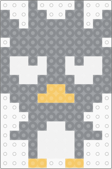 Kawada Perler Badtz-Maru - gray,sanrio,small,black,pastel,grey