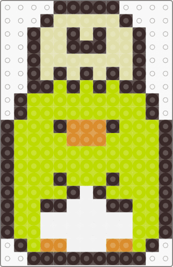 Kawada Perler Penguin? & Yellow Tapioca (Sumikko Gurashi) - brown, character, fuse bead, green, kawaii, pastel, san x, small, sumikko gurashi
