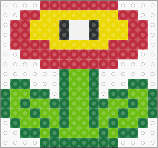 Mario fire flower - flower,video game,nintendo,nature,gaming,green,fire,mario,yellow,red,fire flower,mario flower,mario fire flower,white