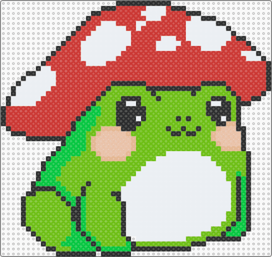 A Little Frog Shroom - animal,nature,plant,toadstool,green,red,frog,mushroom